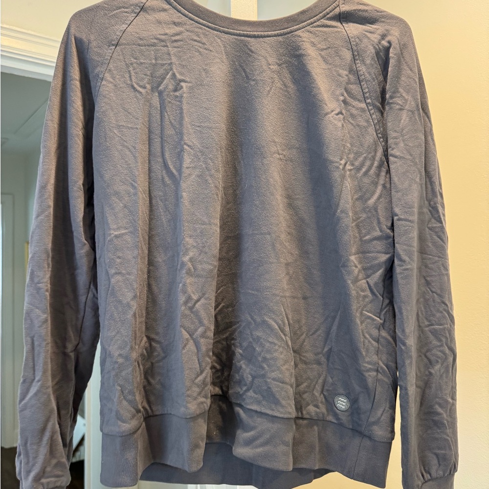 Free fly Women's Bamboo Lightweight Fleece Crew in storm cloud